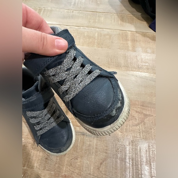 Carters navy blue brown leather high top supportive sneaker tennis shoes boys - Picture 7 of 14